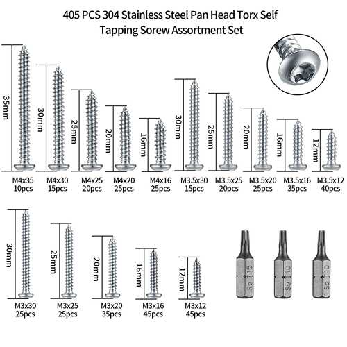跨境405pcs梅花圆头自攻螺丝304不锈钢金属板自攻钉套装盒装螺丝