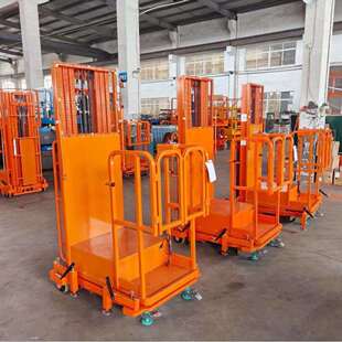 普尔夫半自动高空取料机4.5m全电动登高取货机高位拣选叉车拣货车