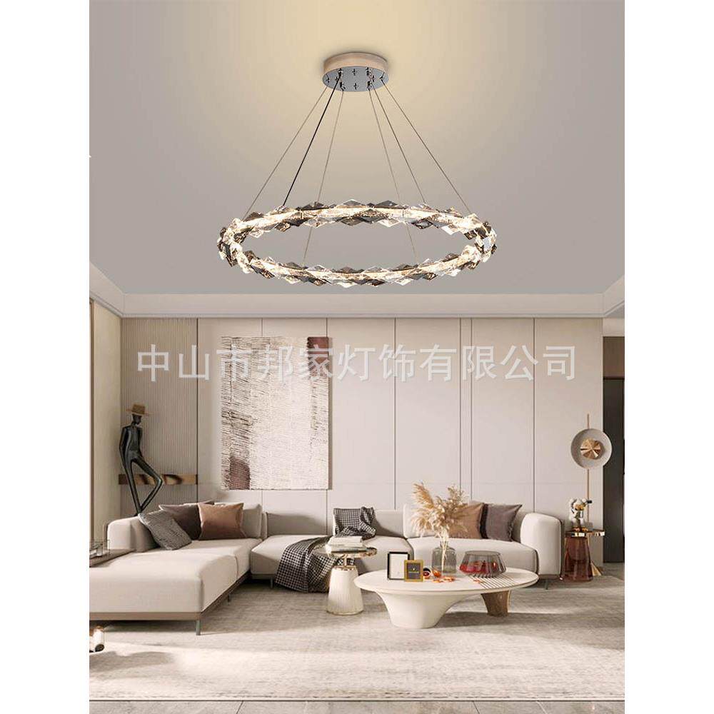 新款简约轻奢水晶吊灯客厅现代高档LED灯饰大厅餐厅时尚创意灯具