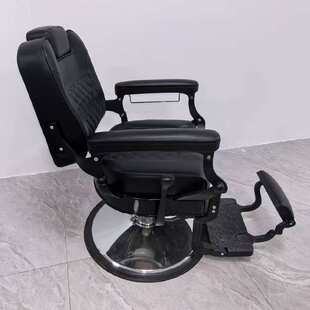 国外美发店理发椅子可放倒男士复古油头大椅发廊剪发椅子刮胡椅