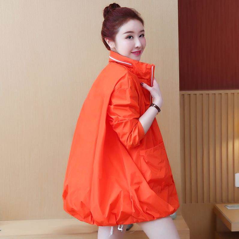 外套女中长款 大码春秋宽松风衣 显瘦棒球服立领