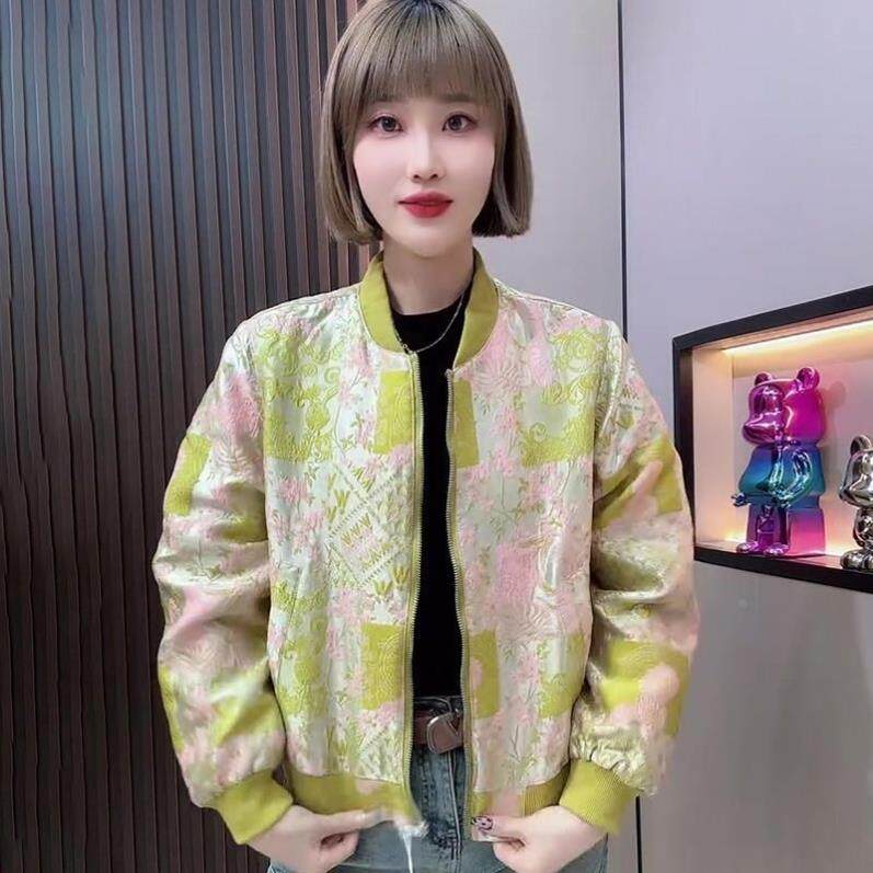 潮流百搭棒球服女 2024春秋印花遮肉显瘦 休闲短外套