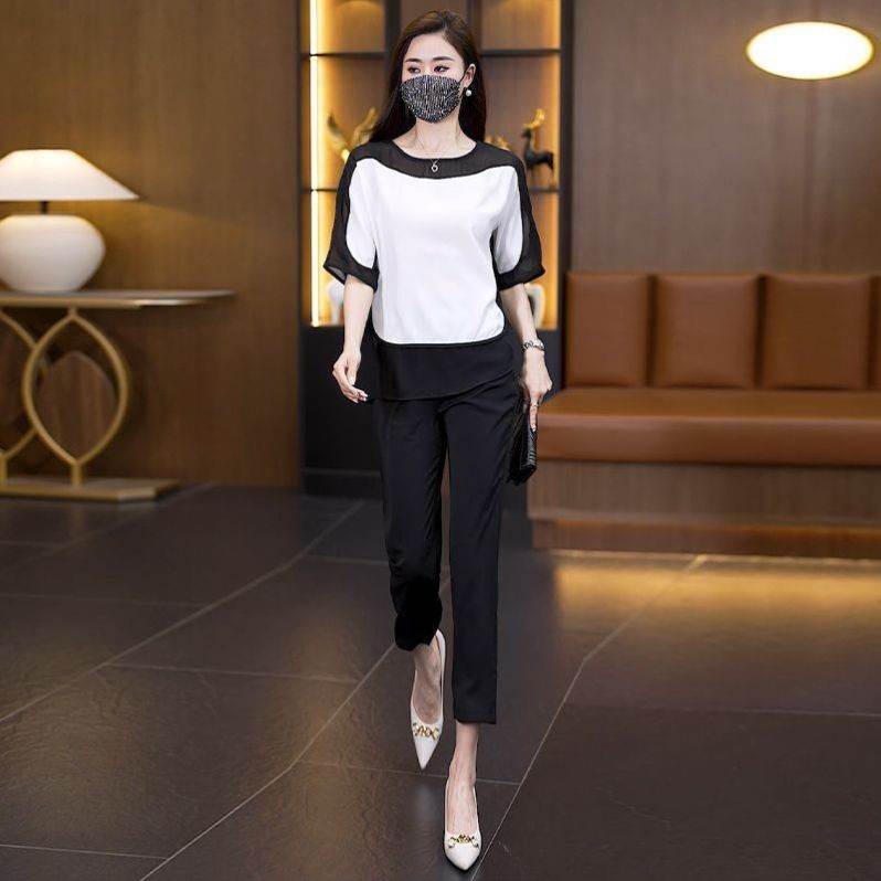 2026夏装大码女装胖妹妹遮肉显瘦减龄两件套女洋气套装