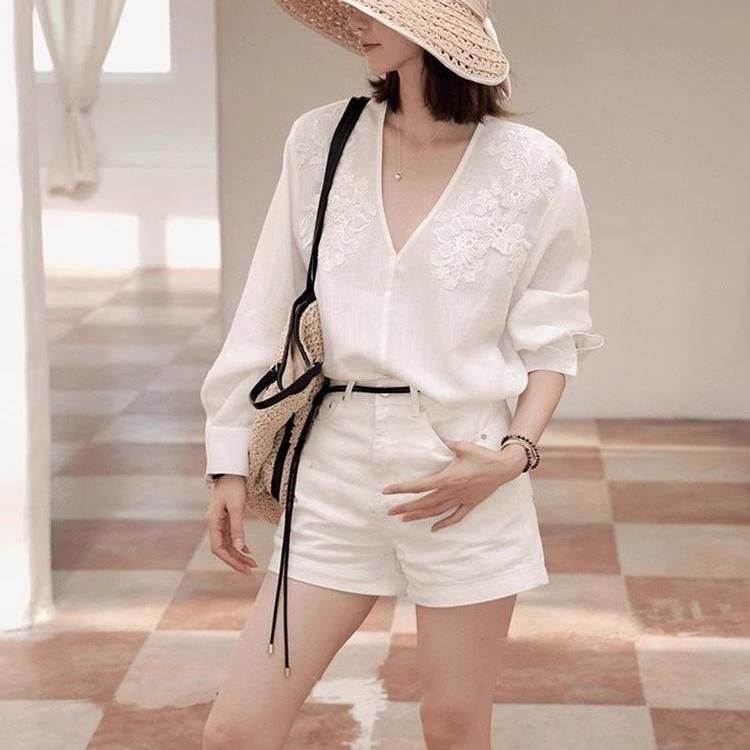 白色衬衫2026新款女夏季高级感港味复古chic轻熟法式小众上衣