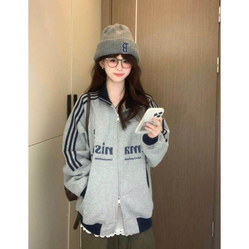 美式卫衣女2026新款潮牌立领棒球服薄款拉链开衫外套宽松休闲上衣