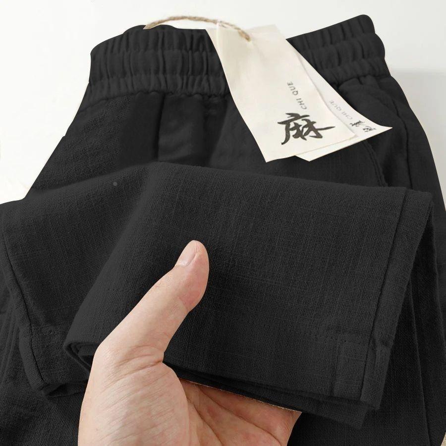 夏天棉麻阔腿裤女士妈妈慵懒松弛感亚麻麻料直筒裤垂感裤子休闲裤