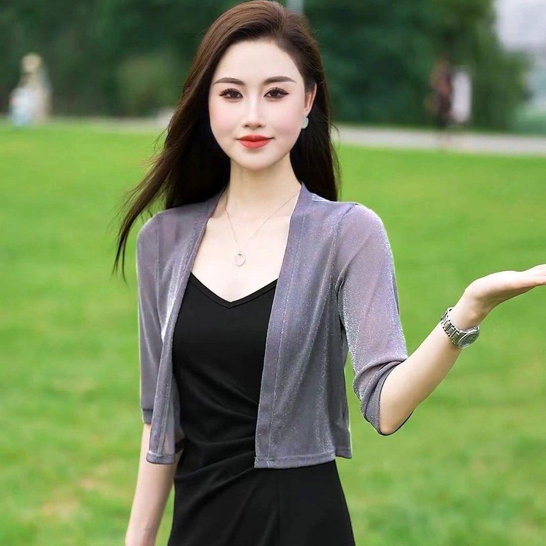 2026夏季新款女士配吊带裙小外搭披肩冰丝雪纺开衫防晒显瘦短上衣