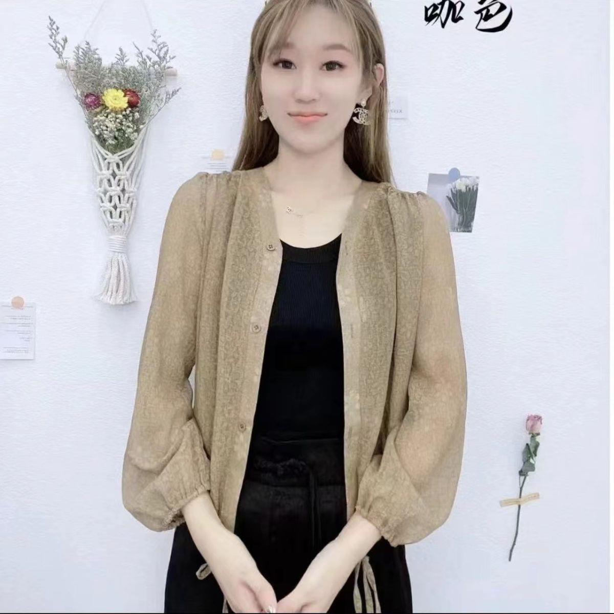提花夏季薄款防晒新款开衫洋气气质长袖上衣休闲时尚女士百搭外套
