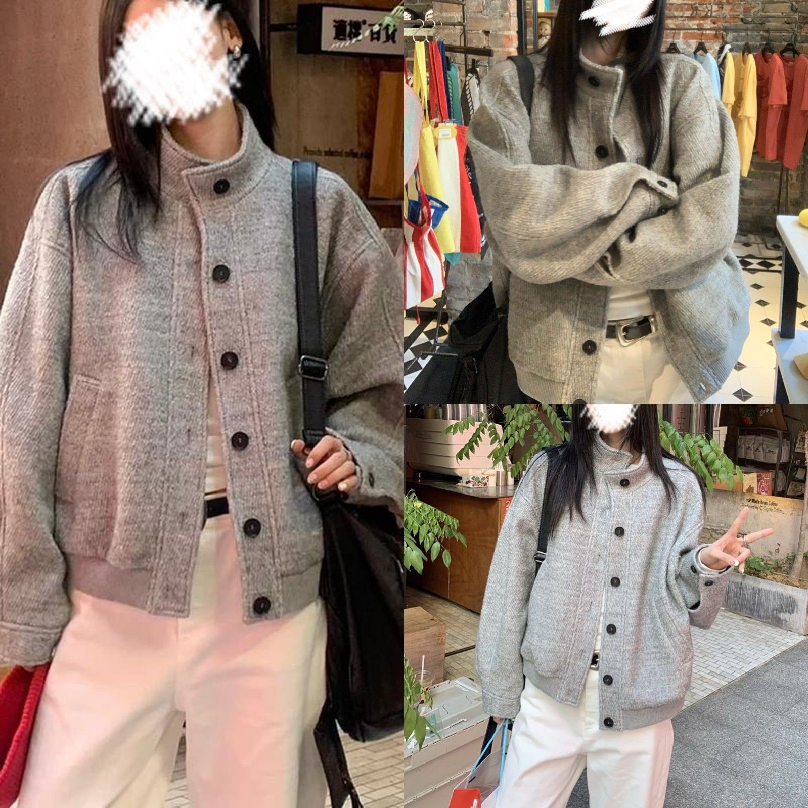 美式复古立领夹克外套女学生秋季新款设计感宽松百搭休闲棒球服潮