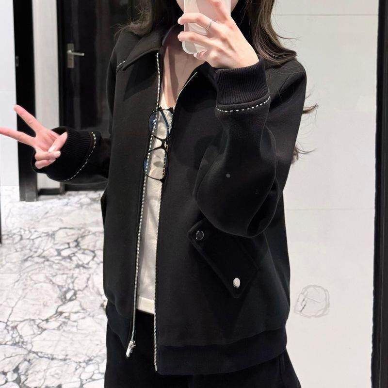 国潮复古甜酷 拉链翻领棒球外套 女学生春新款宽松百搭显瘦夹克上
