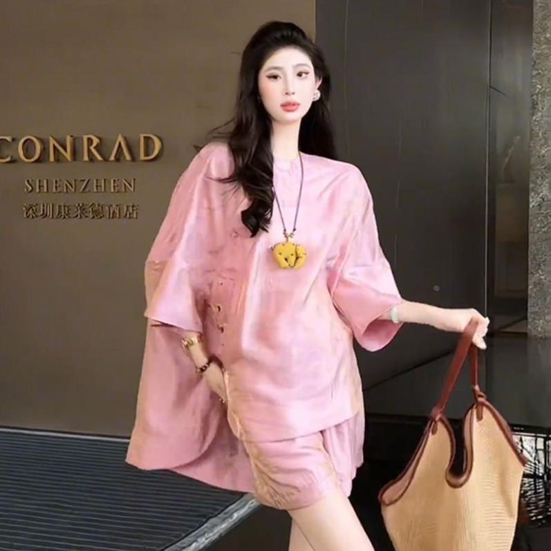 2026夏季新款时髦套装高级感中长款遮肉国风上衣高腰短裤两件套女