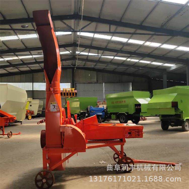 高喷式农场铡草机 大三刀秸秆粉碎揉丝机 长短可调农场铡草机