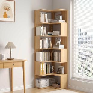 实木角柜书柜书架落地置物收纳架L型花架墙角柜边角家用客厅