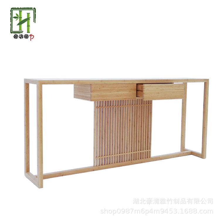 立豪竹家具厂加工竹长案竹木风水案竹条几竹制茶几竹画案竹木端景