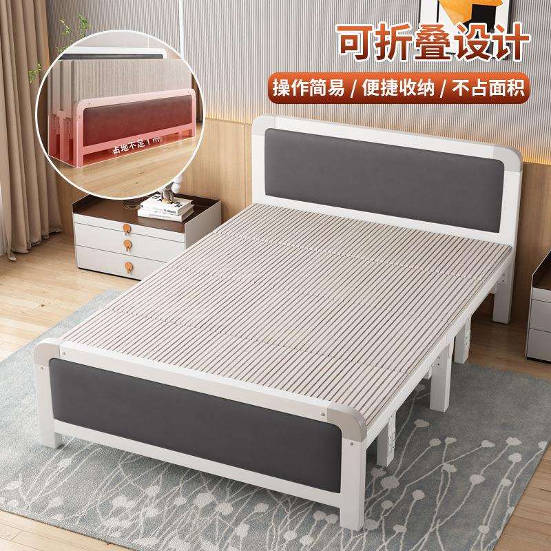 批双人折叠床家用床简易便携成人铁床架结实耐用出租屋单人床铁