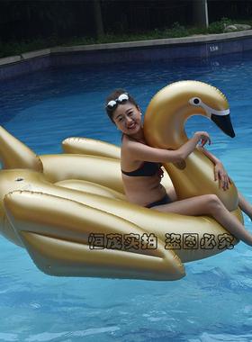 厂家直销190cm充气天鹅浮排白色黑色彩色金色天鹅四色可选现货