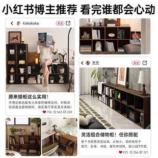 书柜落墙地靠书格柜幼36878儿园收纳柜沙发边柜隔断柜简易八格矮