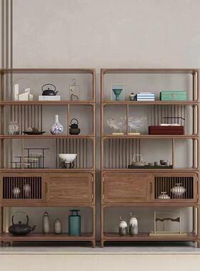 新款榆木小户家用博古架BEM中式古客厅多层隔断中国风货架复型古