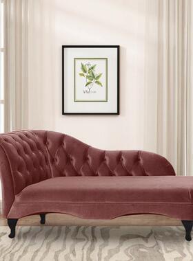 美式布艺妃椅RNK小小户型室贵休闲美人榻型沙发单卧人实木贵妃榻