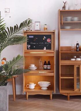 日实木杂志式柜客厅沙发边柜书ITJ房柜书陈列柜餐厅台储物柜餐收