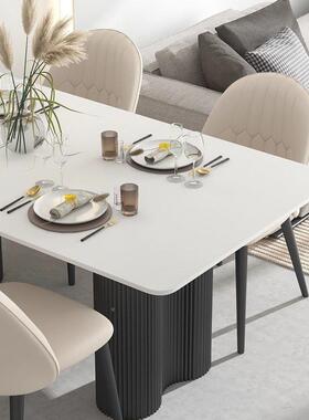 CJO合极岩长方形餐桌板椅组小户型现代简约简轻奢网红餐桌家用