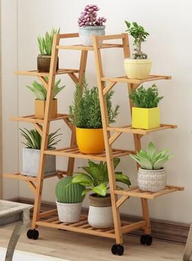 花架物架置阳式台UDX盆落地创意客厅多肉实木多层网红花靠墙绿萝