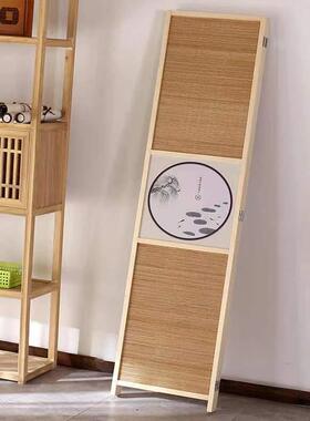 关新中式屏风隔断折叠门商铺玄室内客木厅实屏74747障竹子移动简
