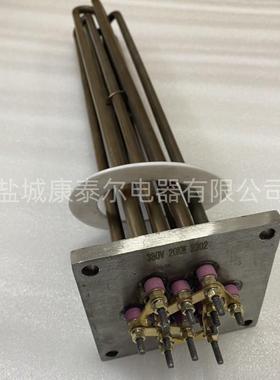 锈热器-30加4不钢法兰加热管380V大/30874KW工业功率法兰盘电热管