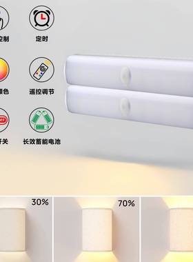 境跨床led壁灯室内卧室头布长条罩壁灯遥控rgb氛围感墙氛XWV围灯