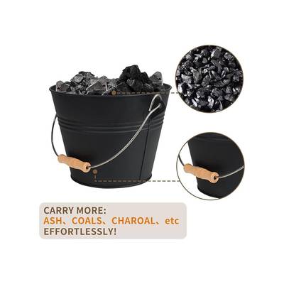 亚马逊属带盖灰火灰桶带铲子扫帚壁炉桶木炭桶金罐室内品牌/炉灰