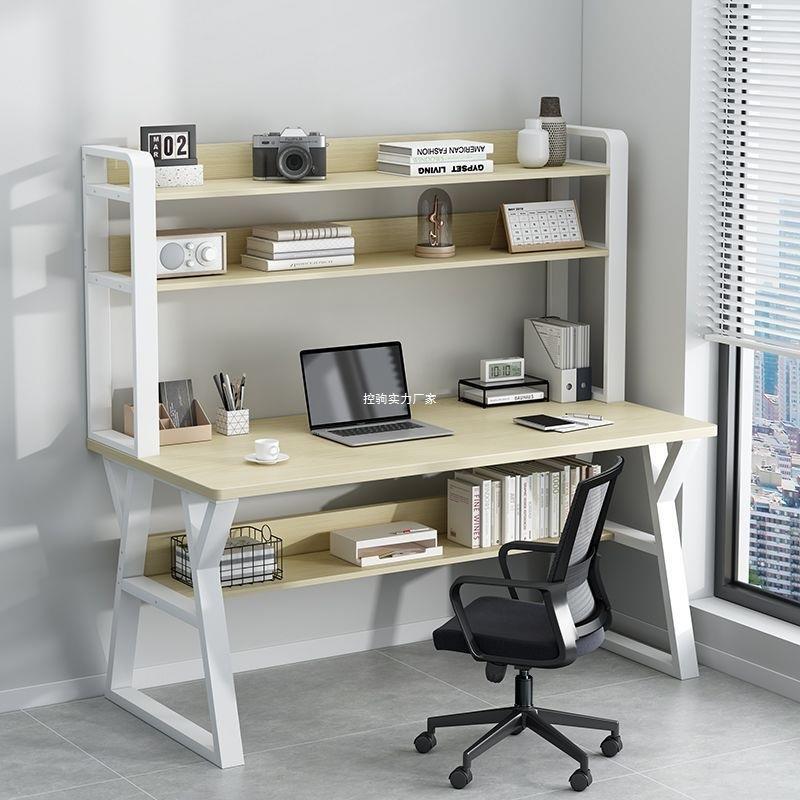 现代简约脑卧室家用书桌桌书一体架桌子简电易出租屋台式FVW办公