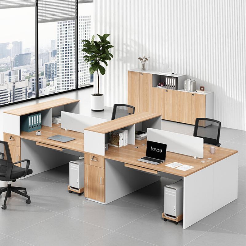 新款职员办公桌246人约见详情位工员桌椅组合简现脑代屏风工位电