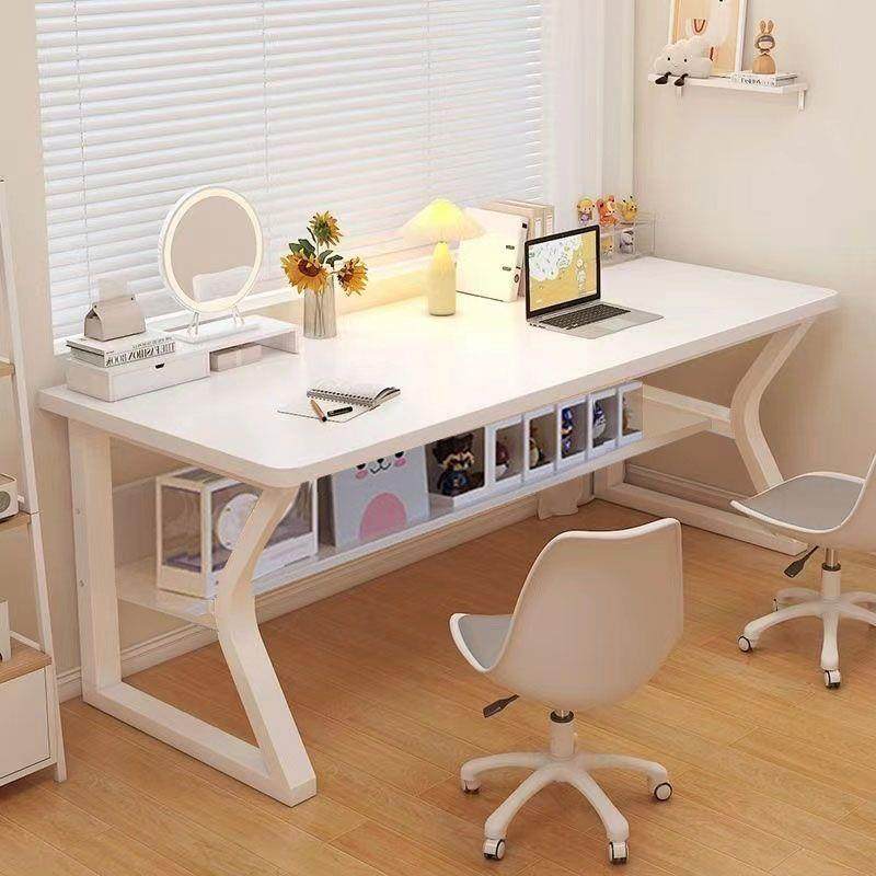 电脑桌台式易桌家用卧室学习YII书桌钢大白桌架简约长方形办公简
