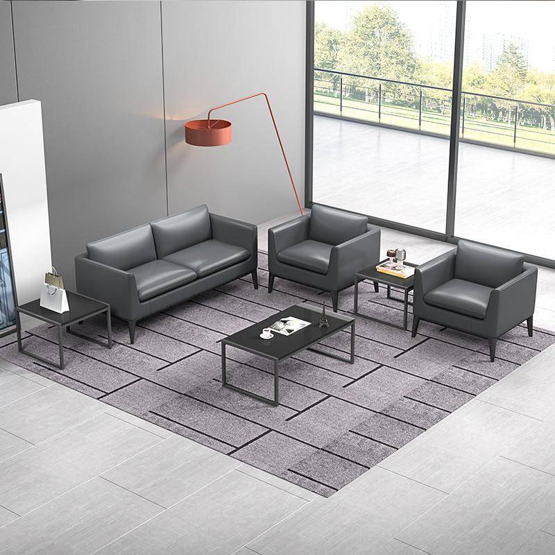 办公代沙发接待室室简约现会9655客区公商务办沙发茶几组合套装
