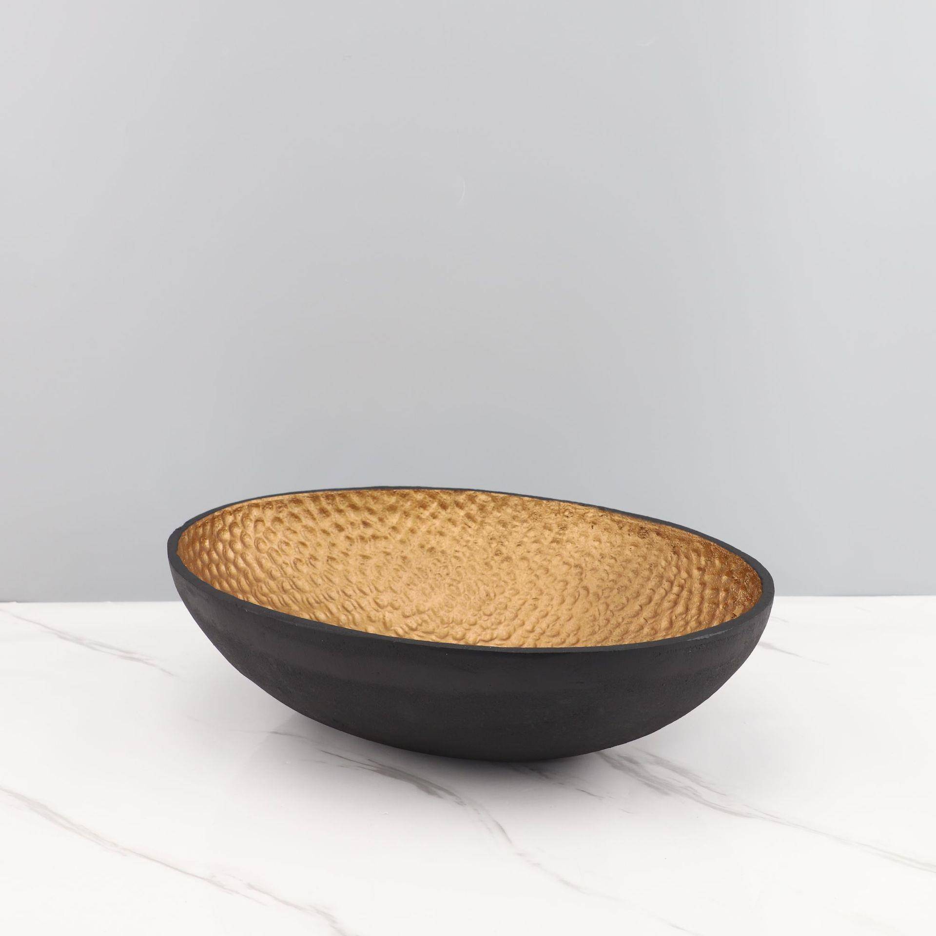 欧式创意简约铸黑金果盘摆件卧室样板餐铁厅书茶房几房家663居装