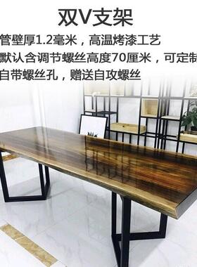 铁艺桌腿支架大板桌脚茶桌岩板餐桌角腿架办几公桌金属YNK桌子麾