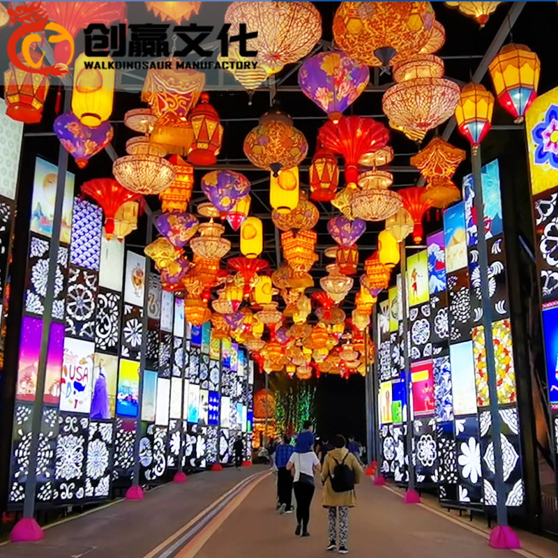 景区迎春挂件花灯亮化装置