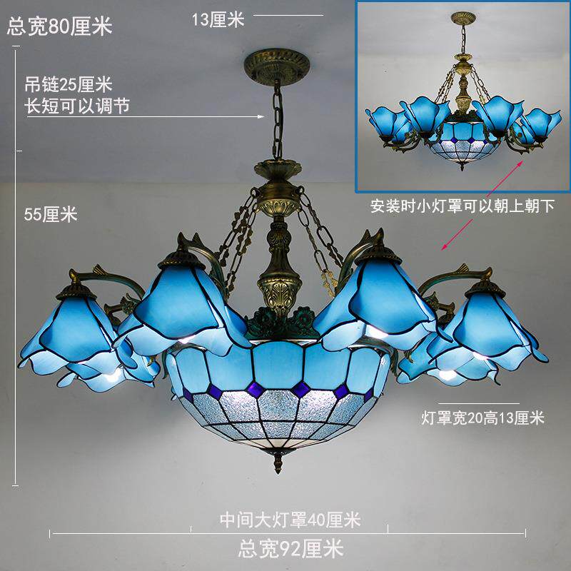 欧式园荷花蒂凡吧尼客厅厅书房吊灯酒店大YRU堂装田饰酒工程餐吊