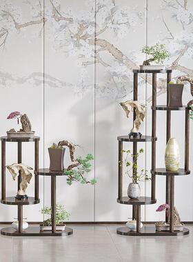 博古架实木中小多宝阁架紫式砂QAR茶壶茶架具子花盆栽置物摆件展