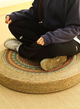 草编蒲打坐垫团禅修垫36129拜佛地冥垫跪垫家用想坐地垫上打座专