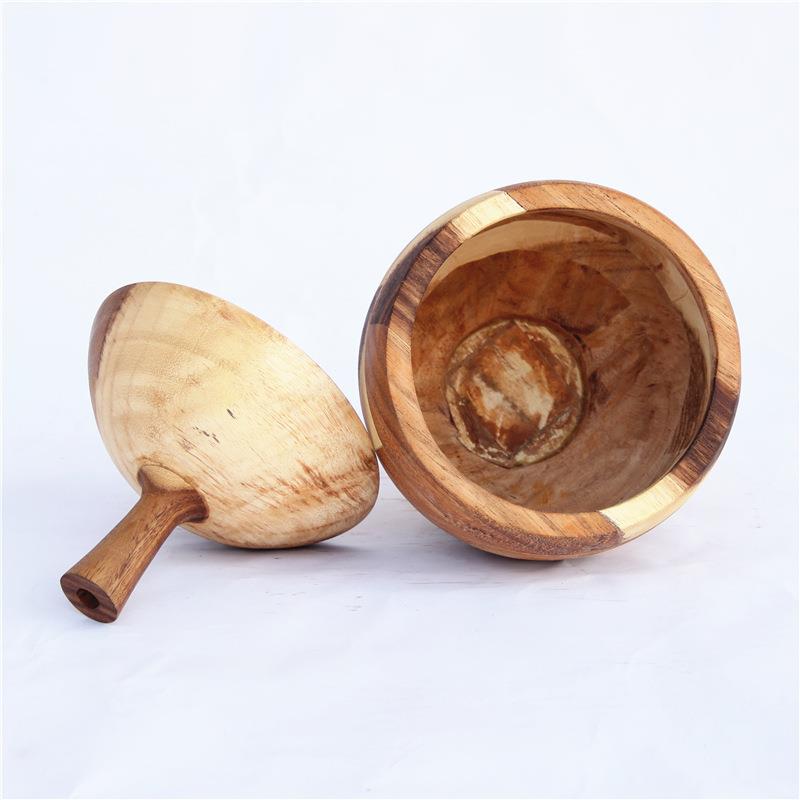 厂家销售手制作饰胡桃402木带盖装花花坛工家居桌面摆件瓶工艺品