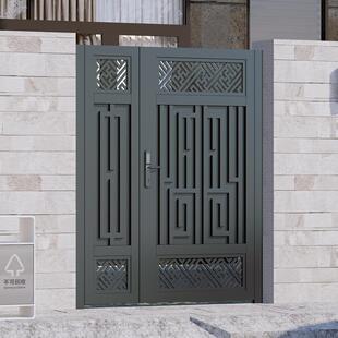 艺别墅大门开铁艺FDX庭院门新园中式花小区门铝单双乡村自建房入