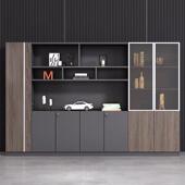 文件柜料资柜木质老板书柜板式 档案储物件cz 86655收纳室柜办公背