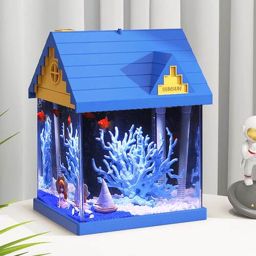 桌面客厅水族箱家用小型超白玻璃鱼缸生态造景缸TF