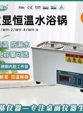 正基仪器数显电热恒温水浴锅实验室WH-2单双孔二四六孔水浴箱槽