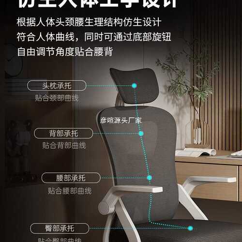 人体工学椅电脑椅家用办公椅久坐学生电竞椅卧室椅子可躺座椅
