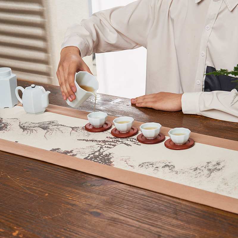 中式针织酒店古典床旗桌旗电视柜餐桌茶室盖布文创禅意茶席台布旗