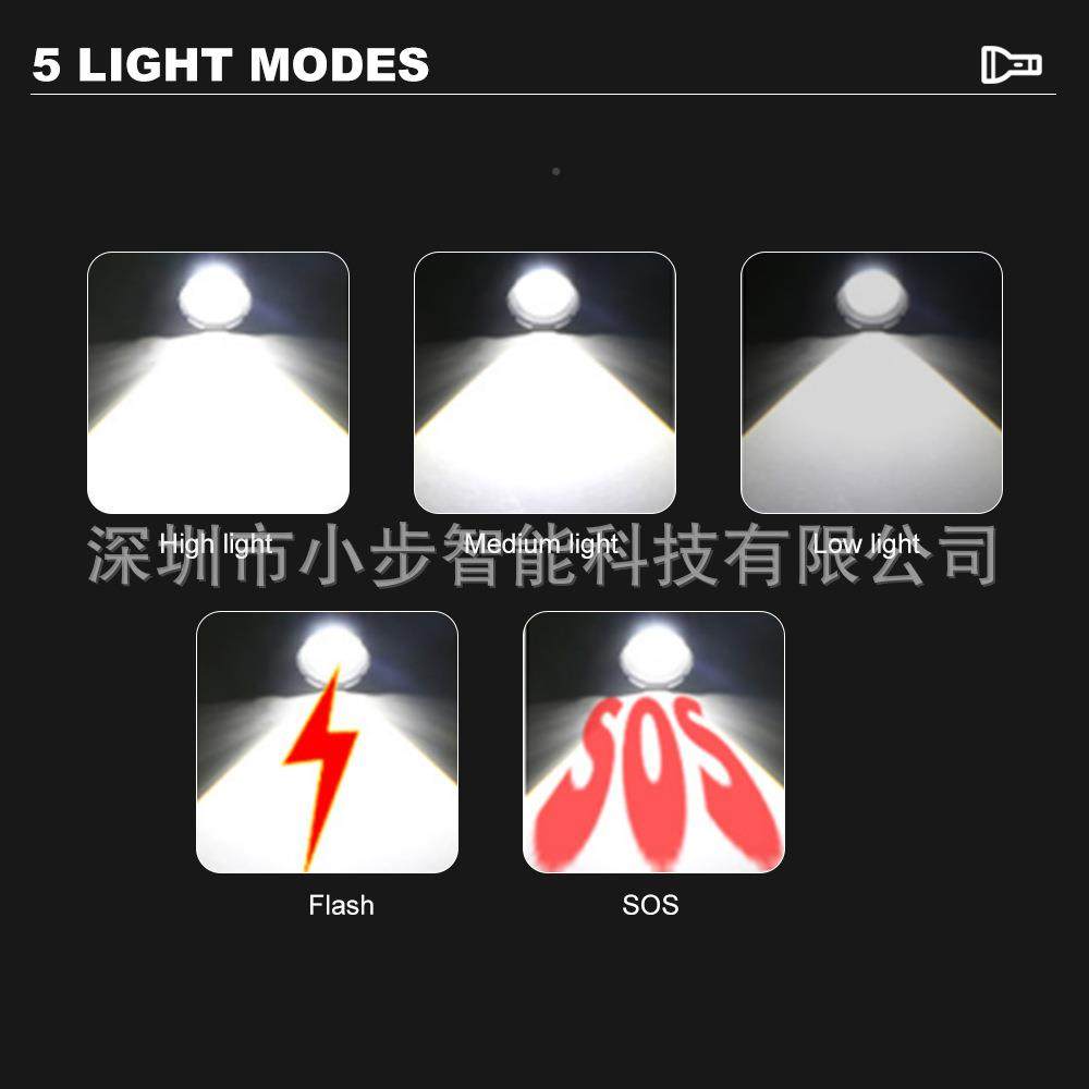 新手款小炮手电筒922030W白激光筒强钢光电可伸缩调焦内置电池带