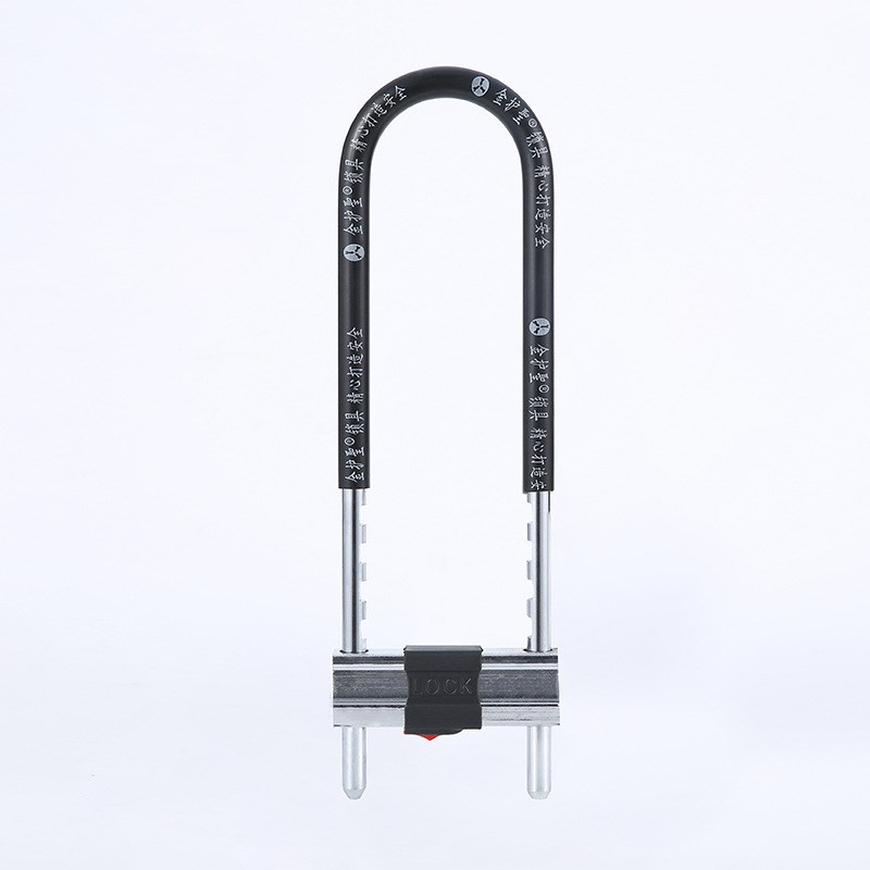 定制玻璃门锁 推拉双门双开U型锁 B级抗压剪防盗加长商铺锁