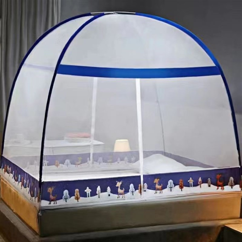 蒙古包蚊帐免安装1.5m床家用1.8米纹帐单双人1.0m学生宿舍1.2米床